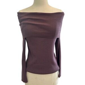 RSQ Purple Off-the-Shoulder Sweater